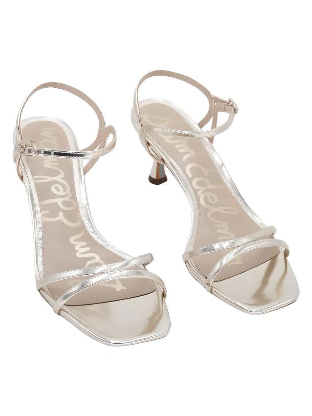 Gold Strappy Heeled Sandal sz 10 Sam Edelman Presley Cocktail Party Like New